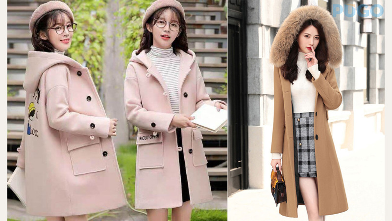 Áo măng tô nữ có mũ Áo măng tô nữ có mũ