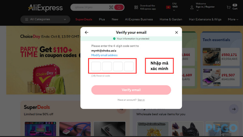 Nhập mã xác minh Nhập mã xác minh