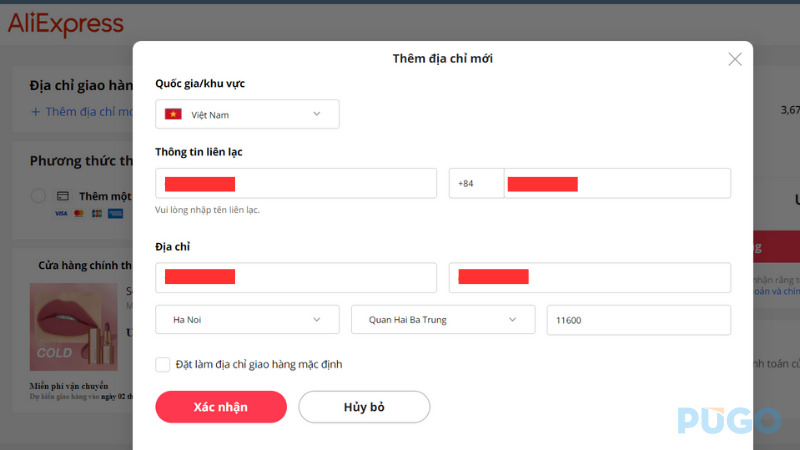 Nhập thông tin người nhận Nhập thông tin người nhận