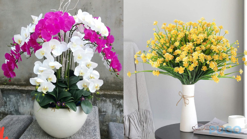 Hoa giả cao cấp làm từ nhựa Polyester