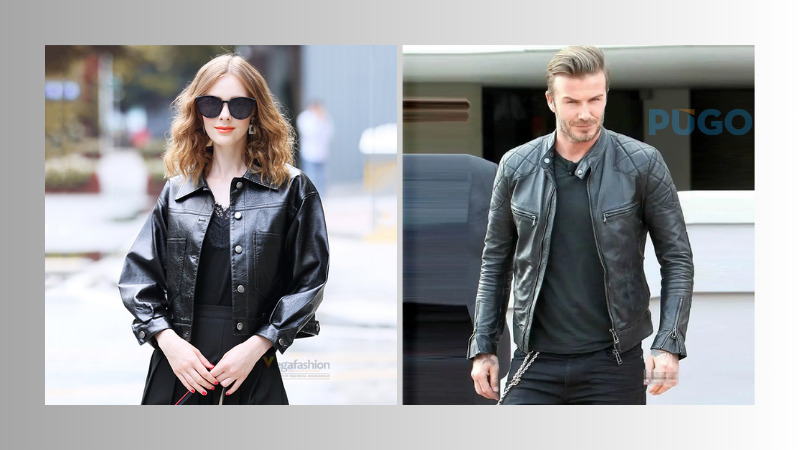 Áo khoác da dáng ngắn