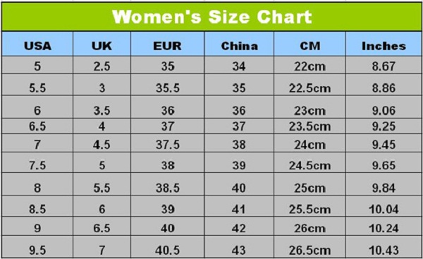 Description: size giay nu