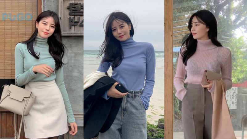 Áo cổ lọ đang là xu hướng thu đông 2024