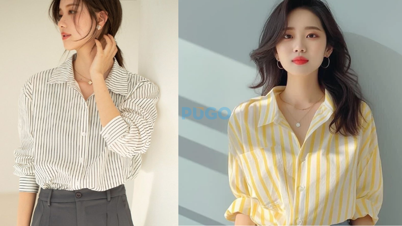 Sơ mi với họa tiết kẻ sọc