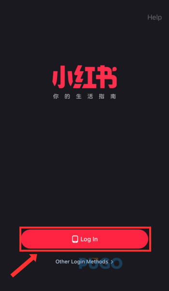 Bấm Log In để đăng ký bằng điện thoại