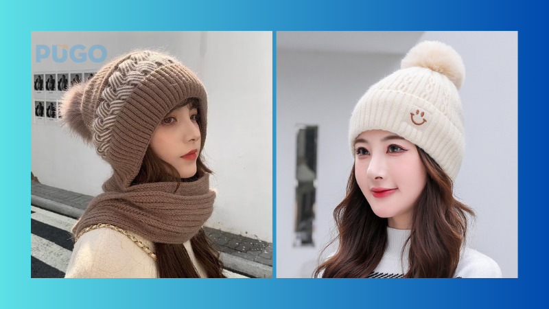 Mũ len có pompom Mũ len có pompom