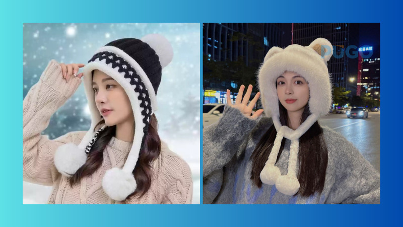 Mũ len có dây Mũ len có dây