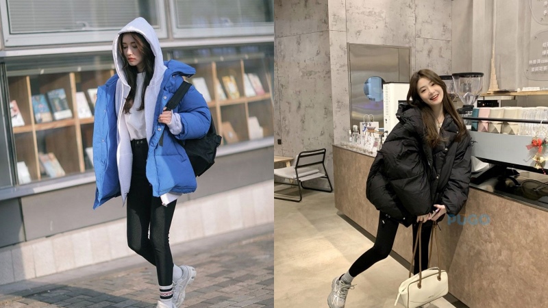 Áo phao với quần legging Áo phao với quần legging