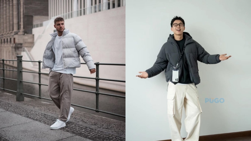 Áo phao với quần jogger Áo phao với quần jogger