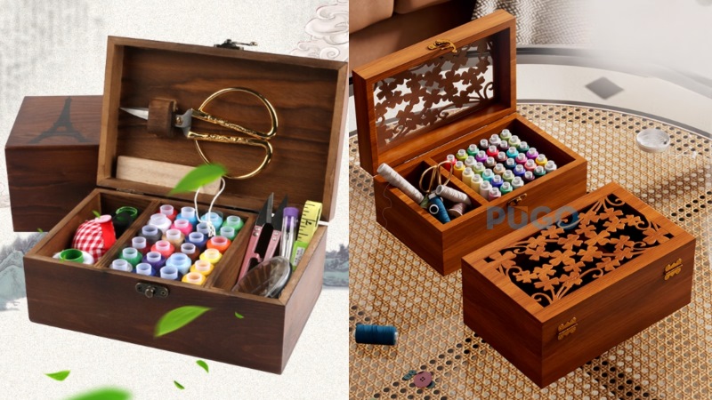 Hộp kim chỉ bằng gỗ