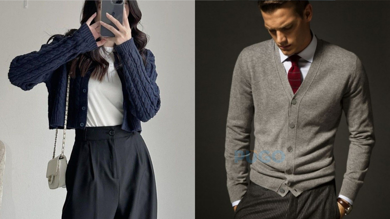 Áo cardigan với quần tây