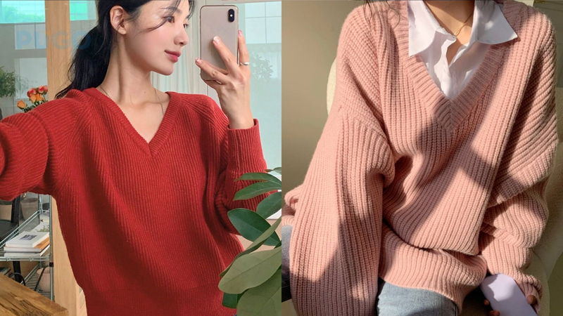 Áo len cổ chữ V