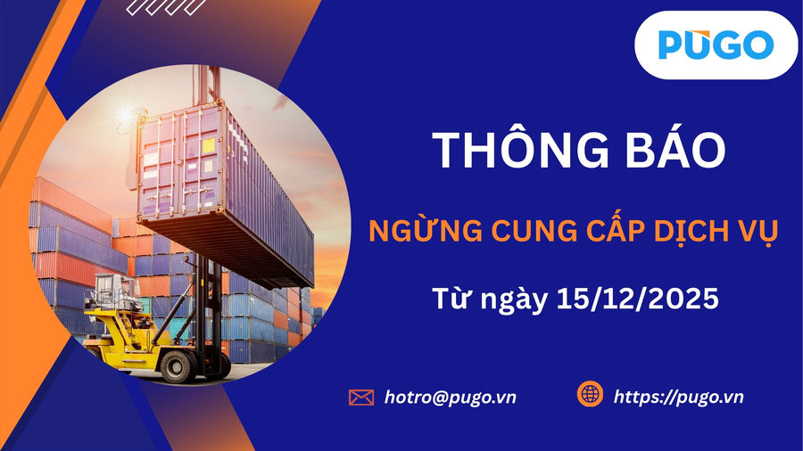 Thông báo Pugo chính thức ngừng cung cấp dịch vụ từ ngày 15/12/2025