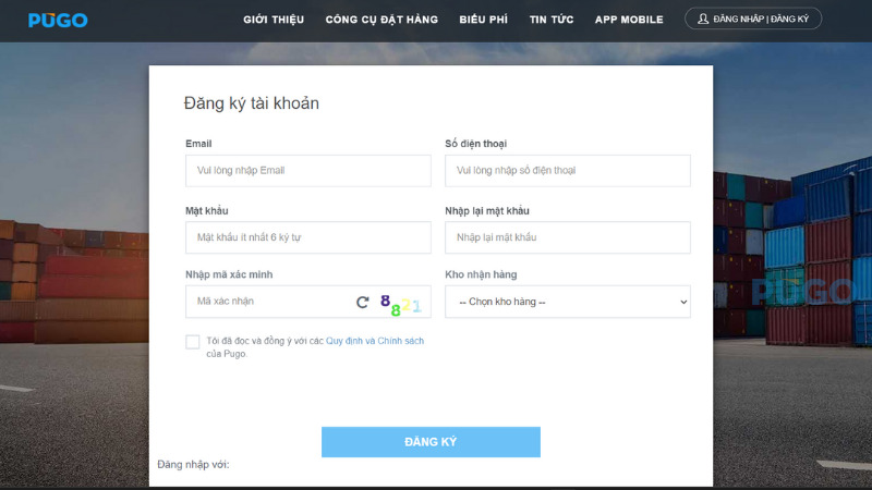 Đăng ký tài khoản Pugo