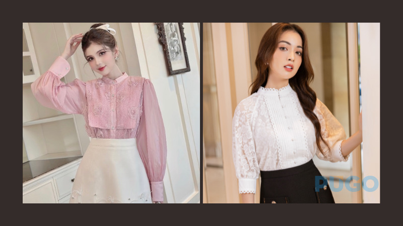 Áo sơ mi phối ren