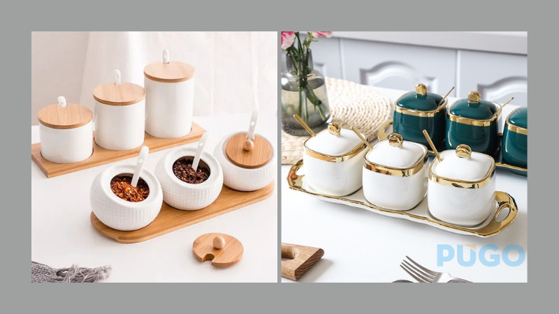 Hộp đựng gia vị bằng sứ Hộp đựng gia vị bằng sứ