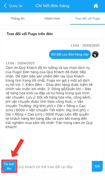 Chọn Tải ảnh lên
