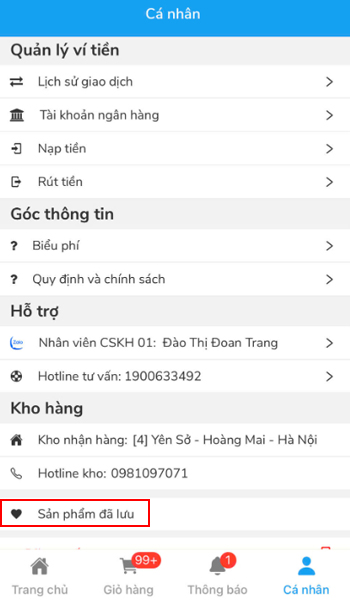 Sản phẩm đã lưu