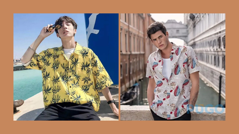 Áo sơ mi họa tiết hoa lá nhiệt đới Áo sơ mi họa tiết hoa lá nhiệt đới