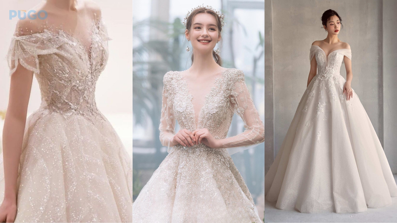 Váy cưới xẻ ngực