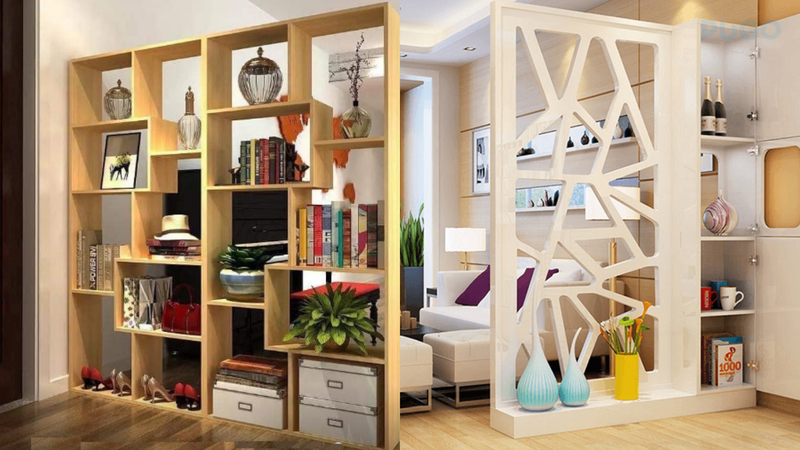 Kệ làm vách ngăn gỗ