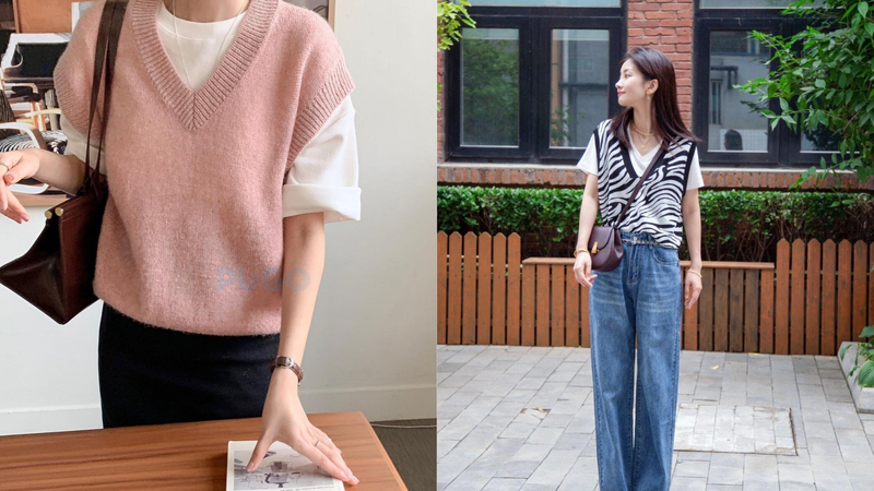 Áo gile với áo phông