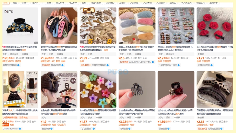 Link kẹp tóc trên Taobao, Tmall